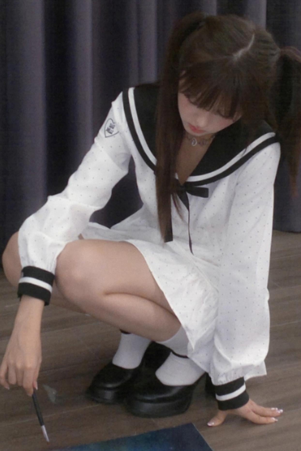 Sailor Neck Dress With Sweater Set-Up