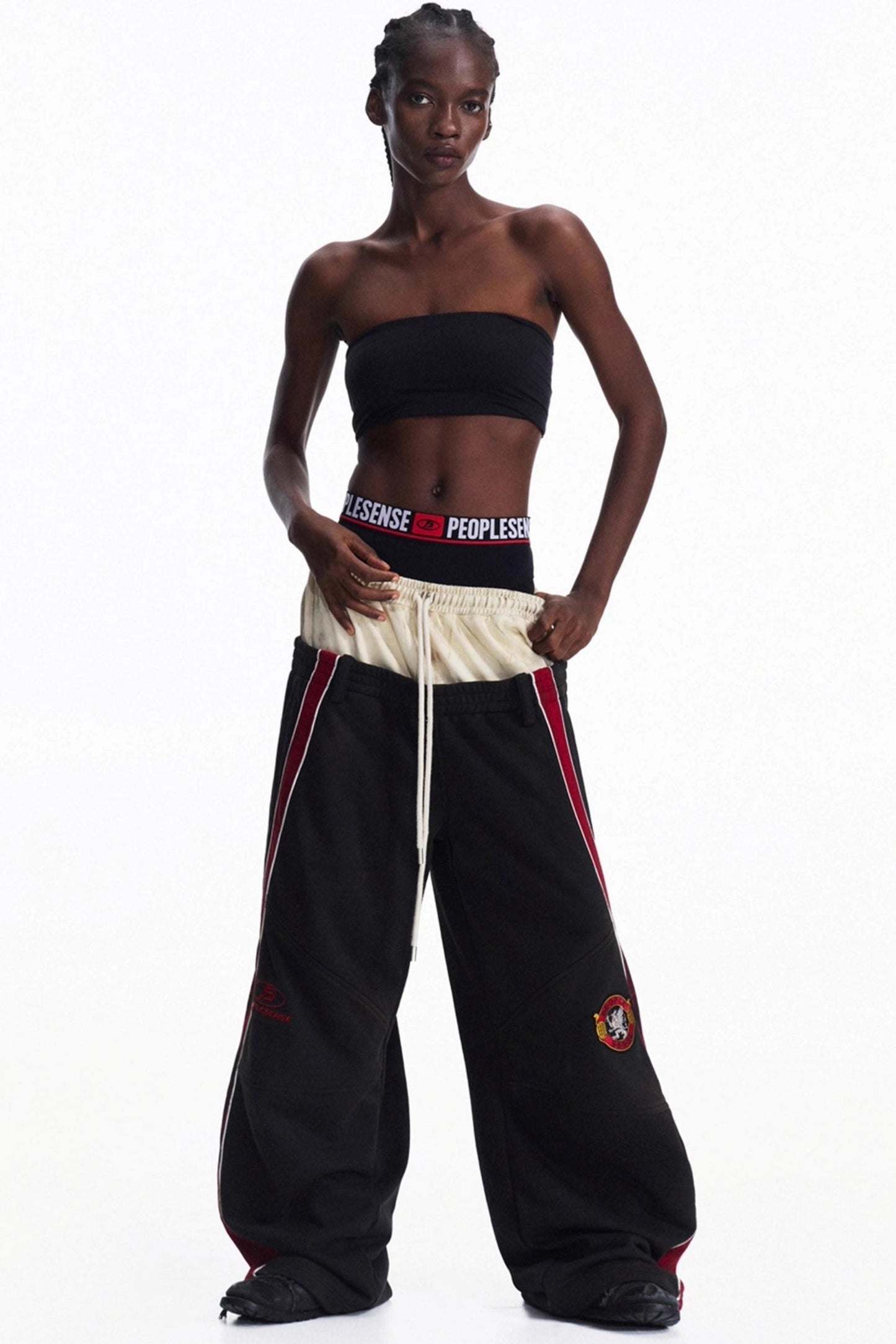 Racing Contrast Wide-Leg Trousers