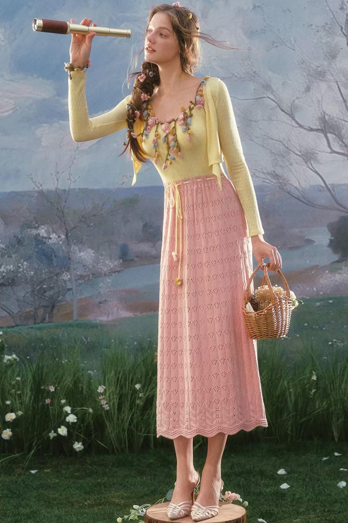 Floral Knit Dress Set-Up