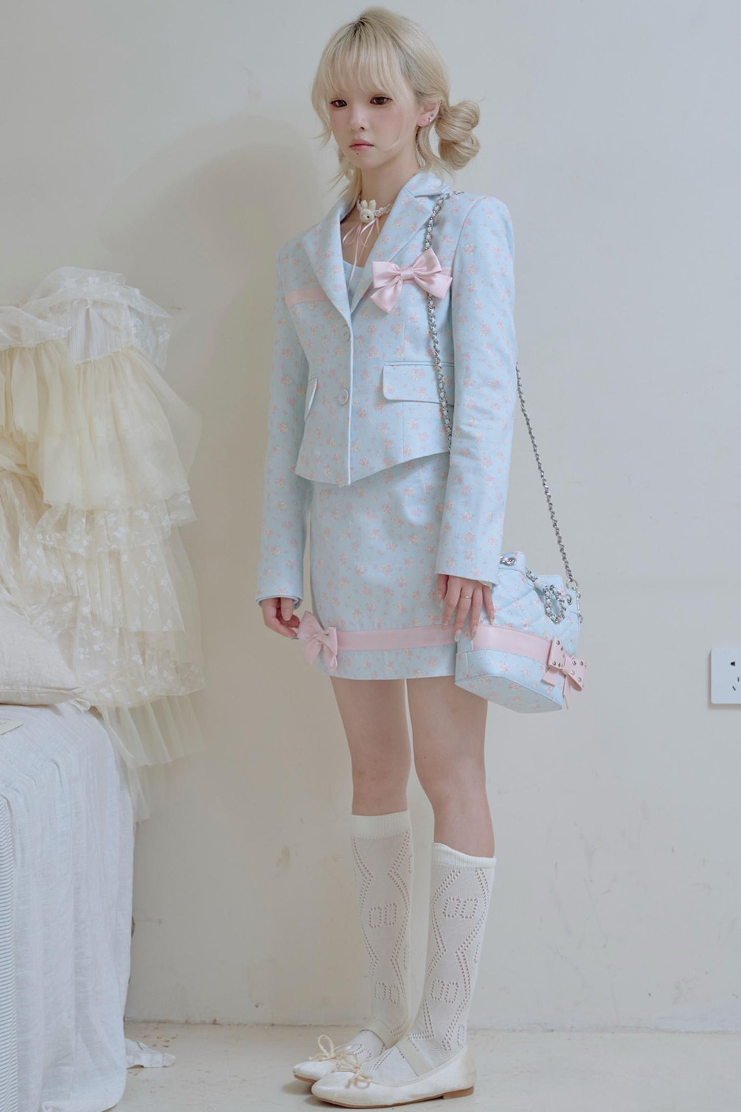 Satin Patchwork Suit Coat Set-Up