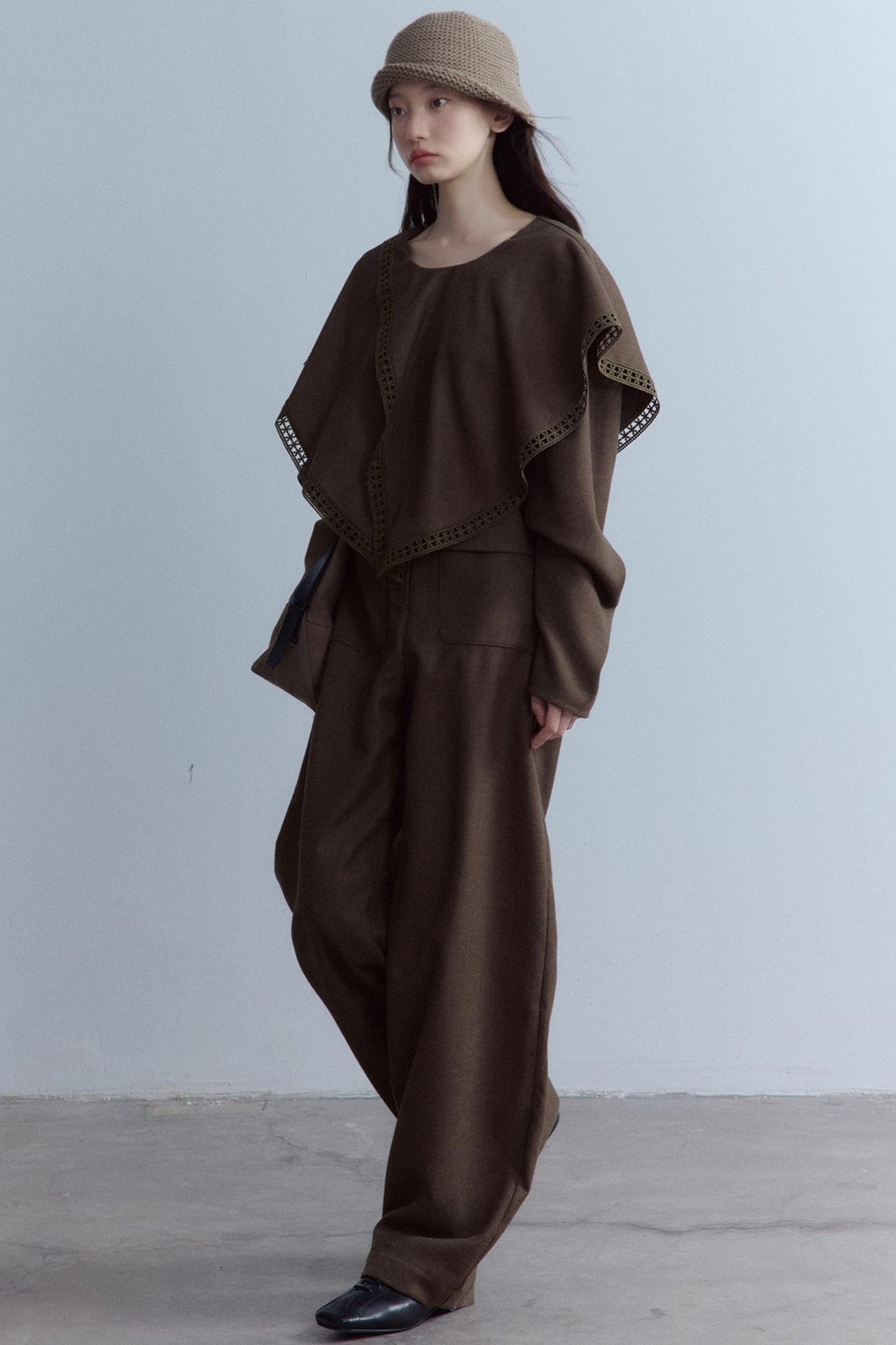 French Wool Fishbone Pants