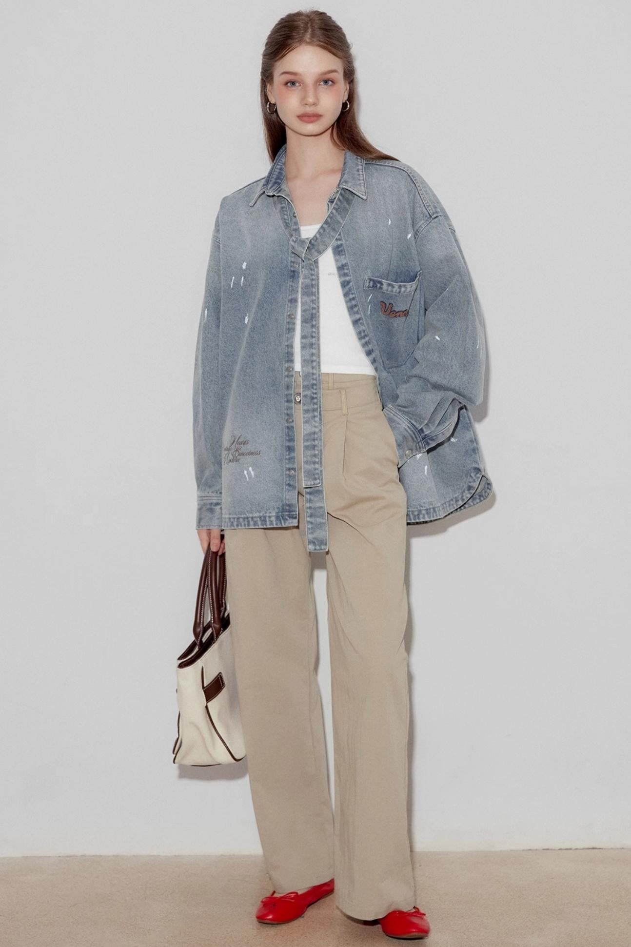 High Waist Loose Straight Casual Pants