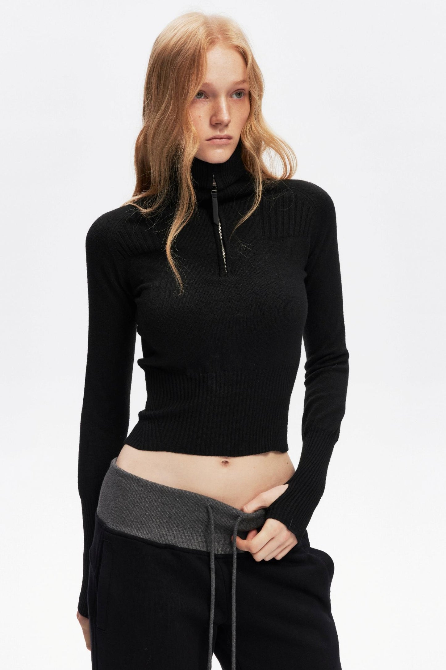 Half-High Collar Knit Top