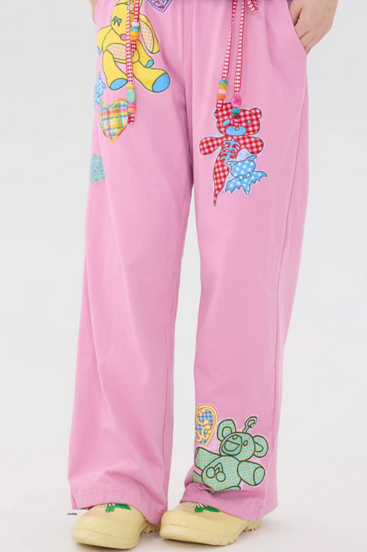 Pink Patchwork Sweatpants