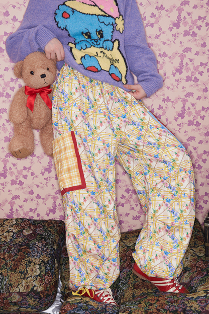 Floral Plaid Umbrella Pants