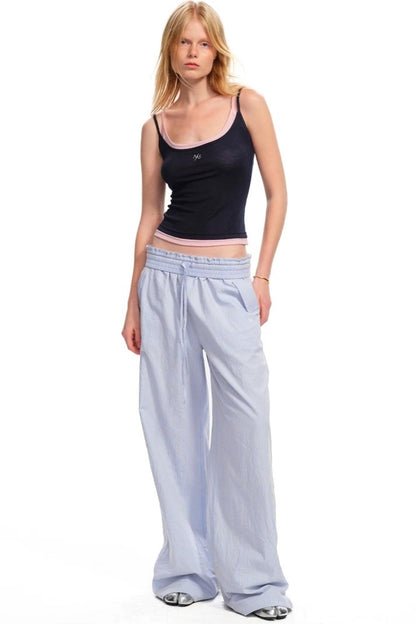 Striped Wide-Leg Pants