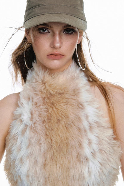 Leopard Print Faux Fur Vest