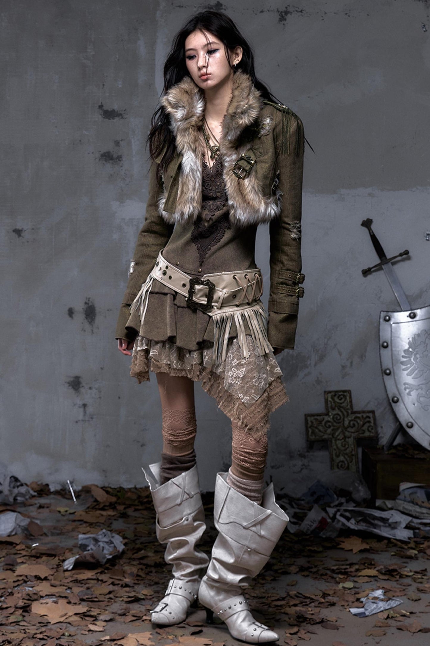 Retro Gold Thread Denim Jacket