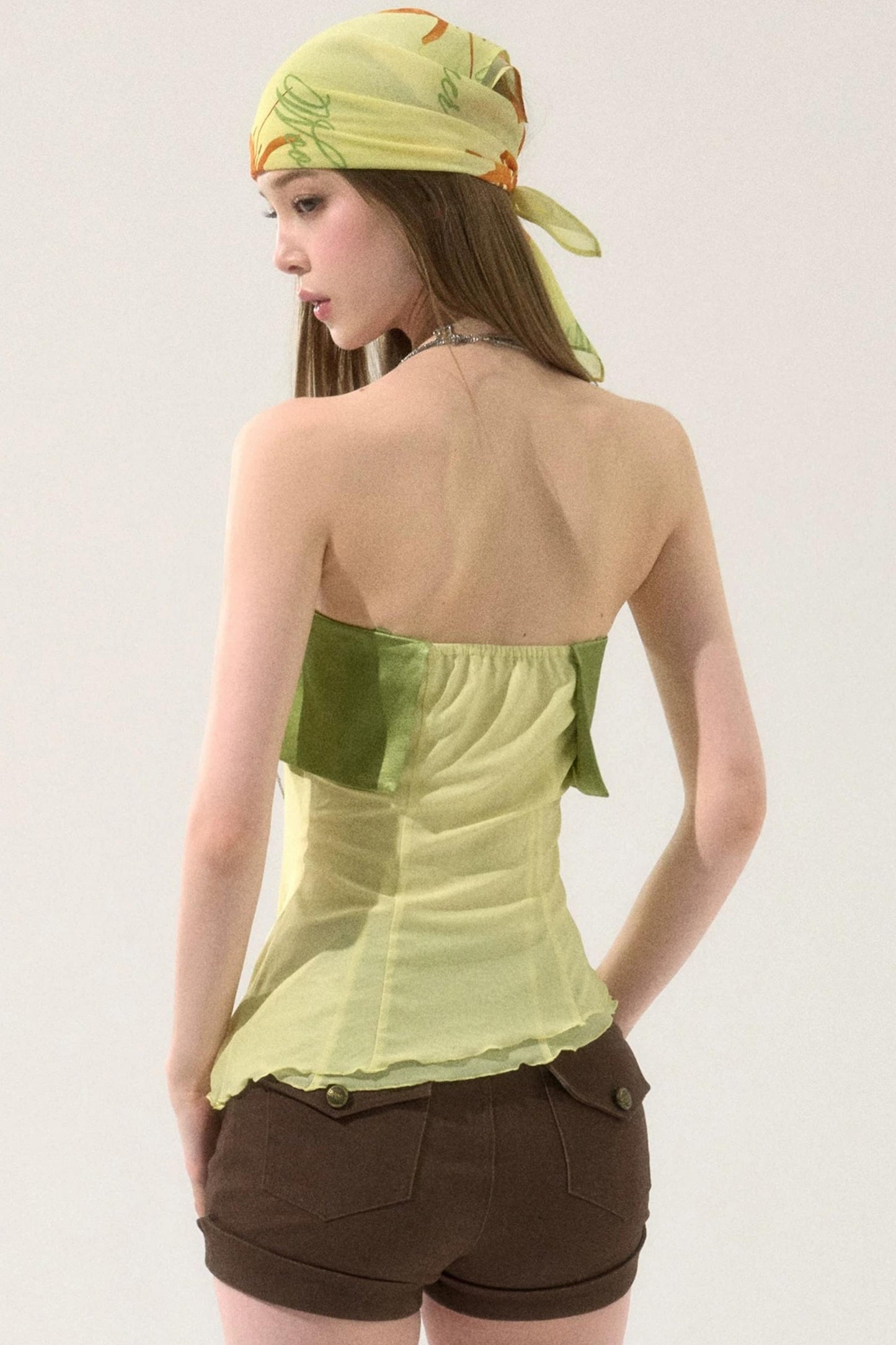 Irregular Hem Printed Tube Top