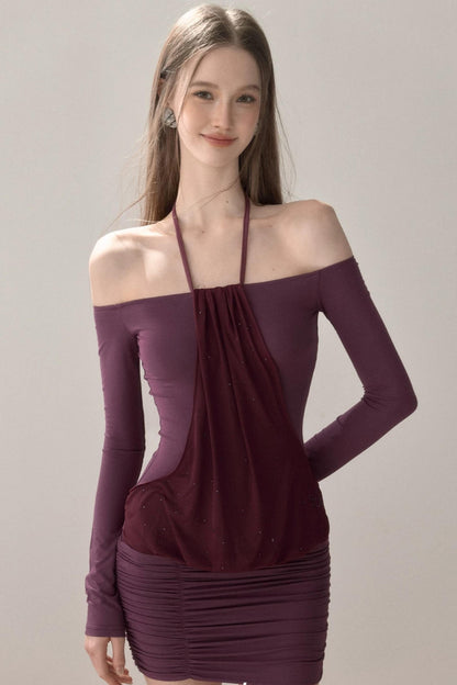 Elastic Off-Shoulder Bodycon Dress