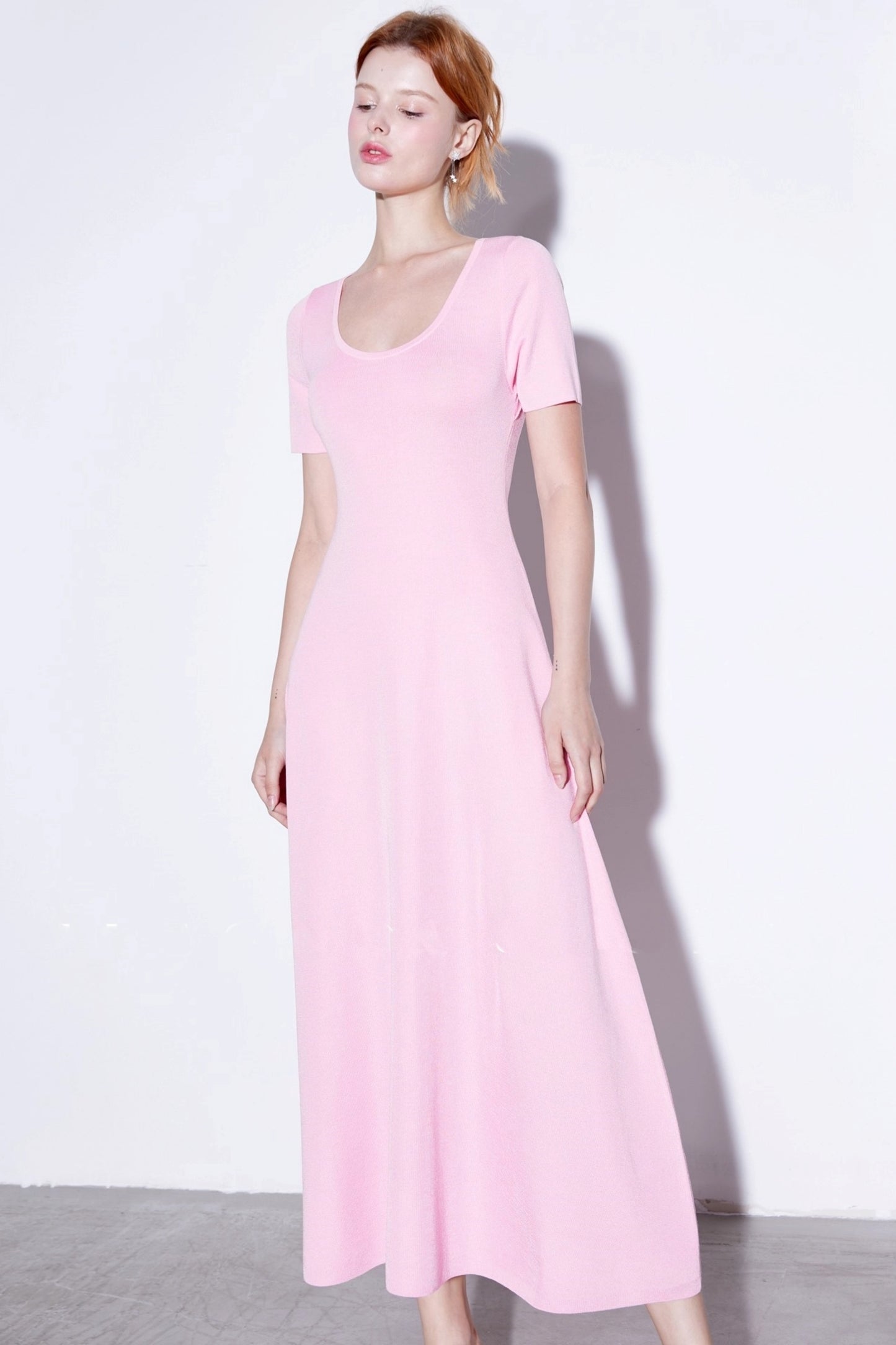 Silk U-neck Knit Dress