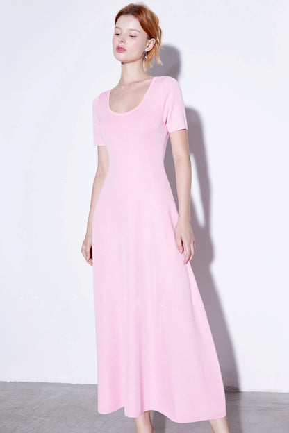 Silk U-neck Knit Dress