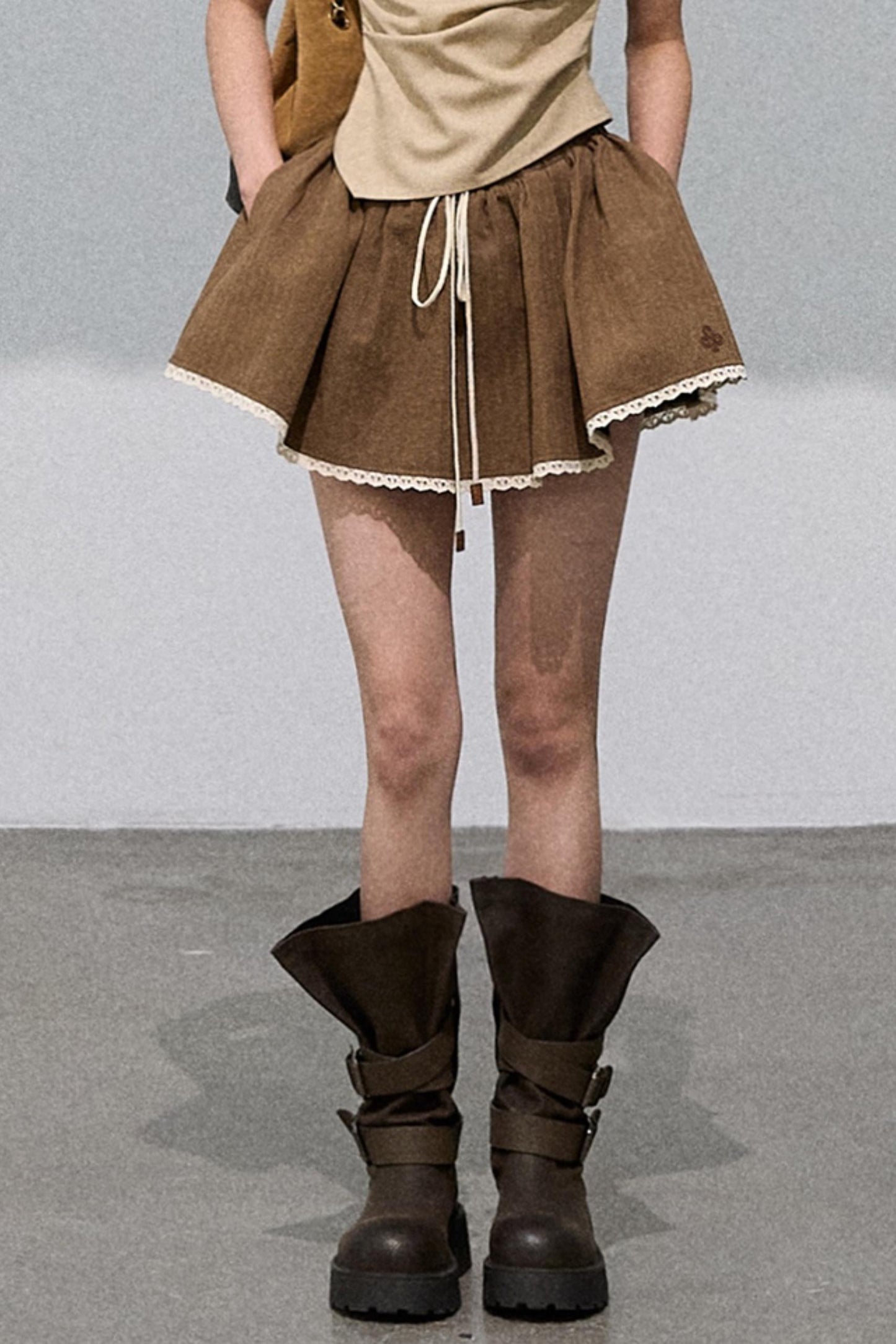 Cotton Texture A-Line Skirt