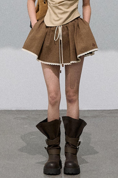 Cotton Texture A-Line Skirt