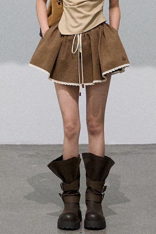 Cotton Texture A-Line Skirt