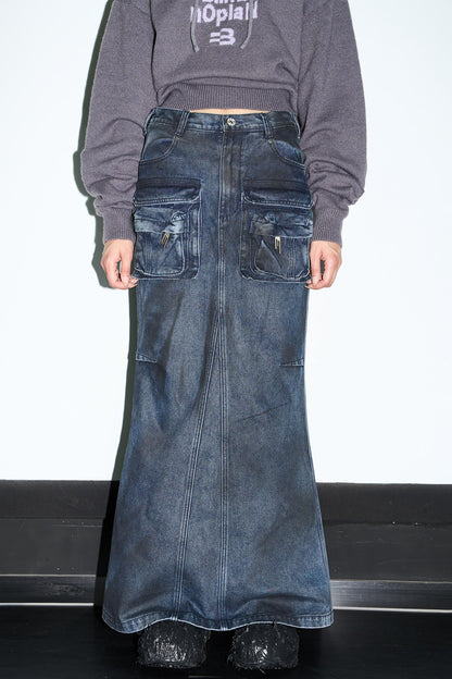 Aged Slim Fishtail Skirt