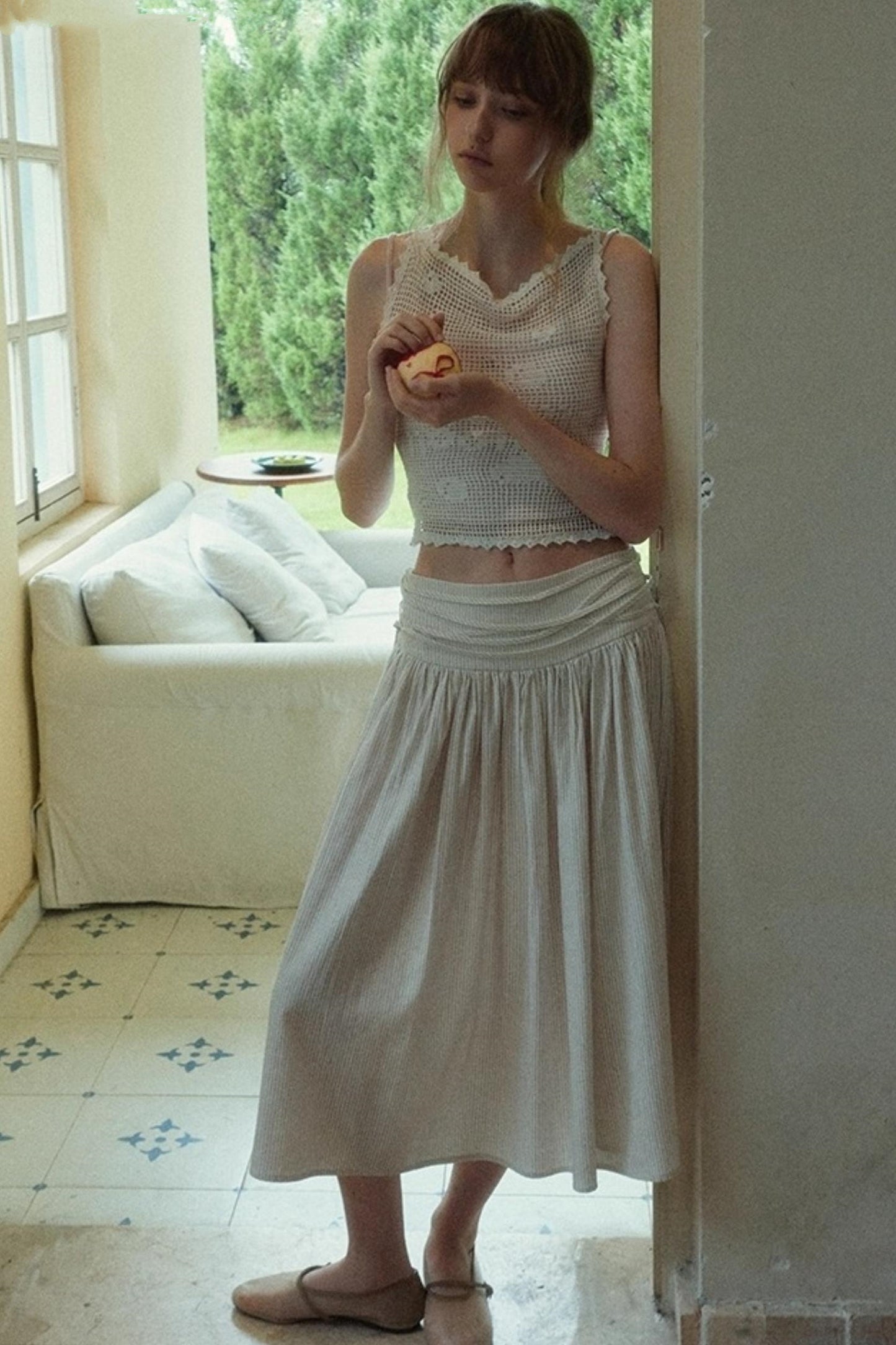 Retro Loose A-Line Stripe Skirt