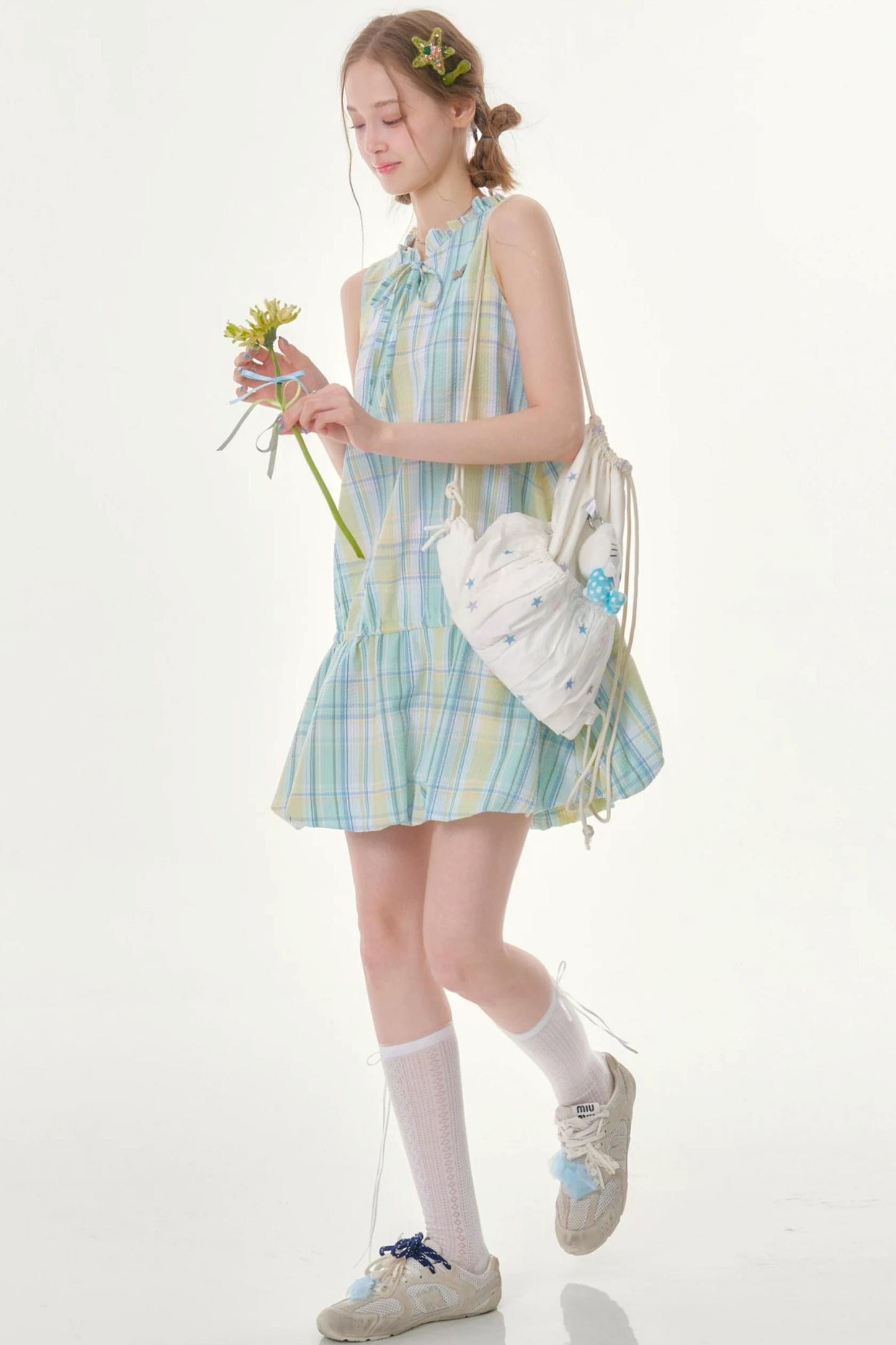Mint Green Plaid Dress