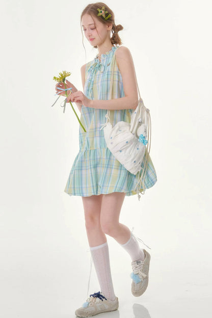 Mint Green Plaid Dress