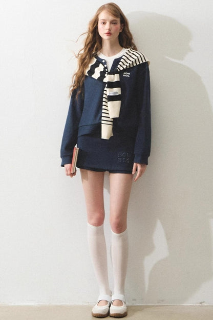 Mint Vintage Doppellagiges Sweatshirt