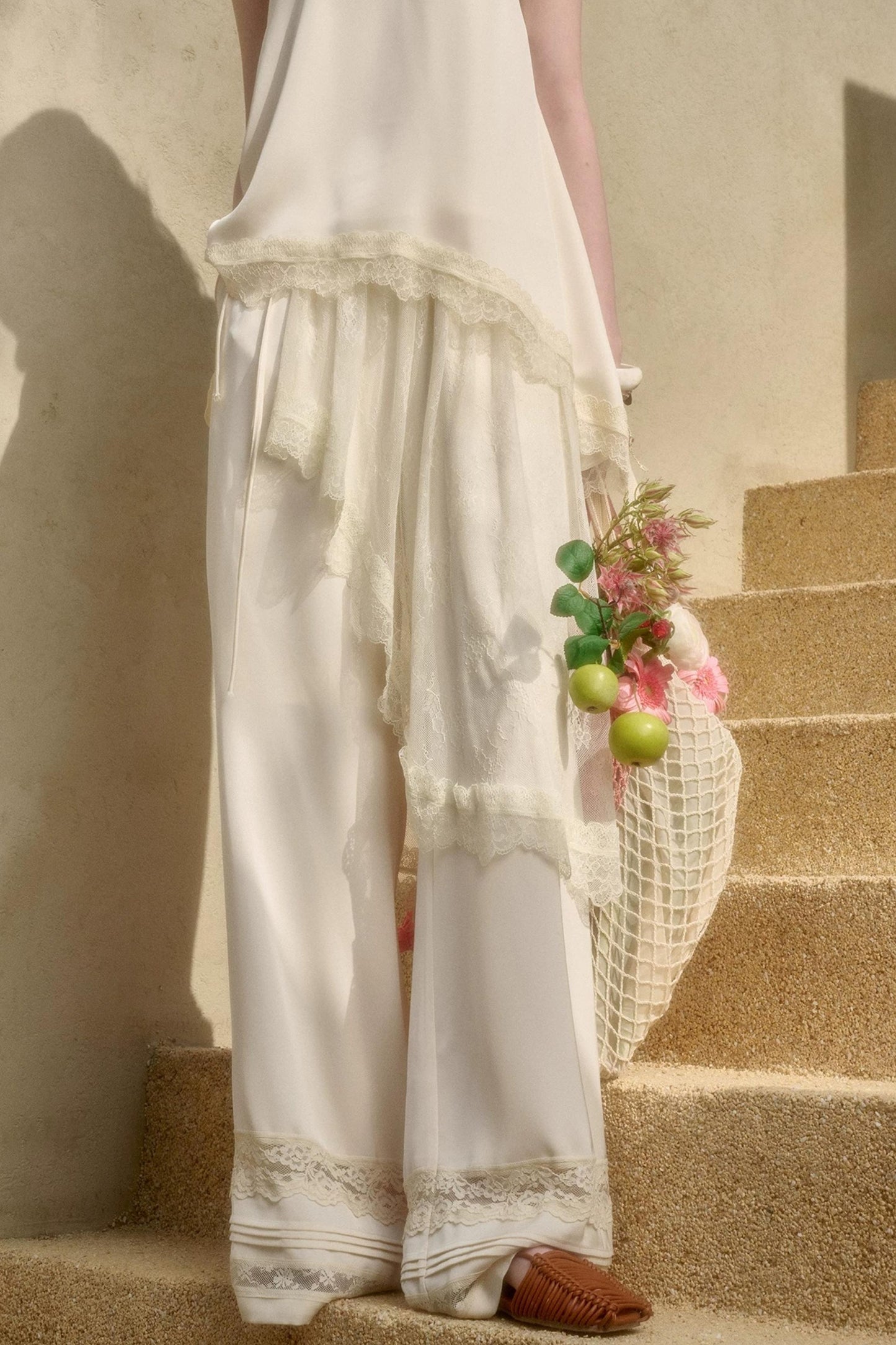 Satin Pearl Lace Suit Set-Up
