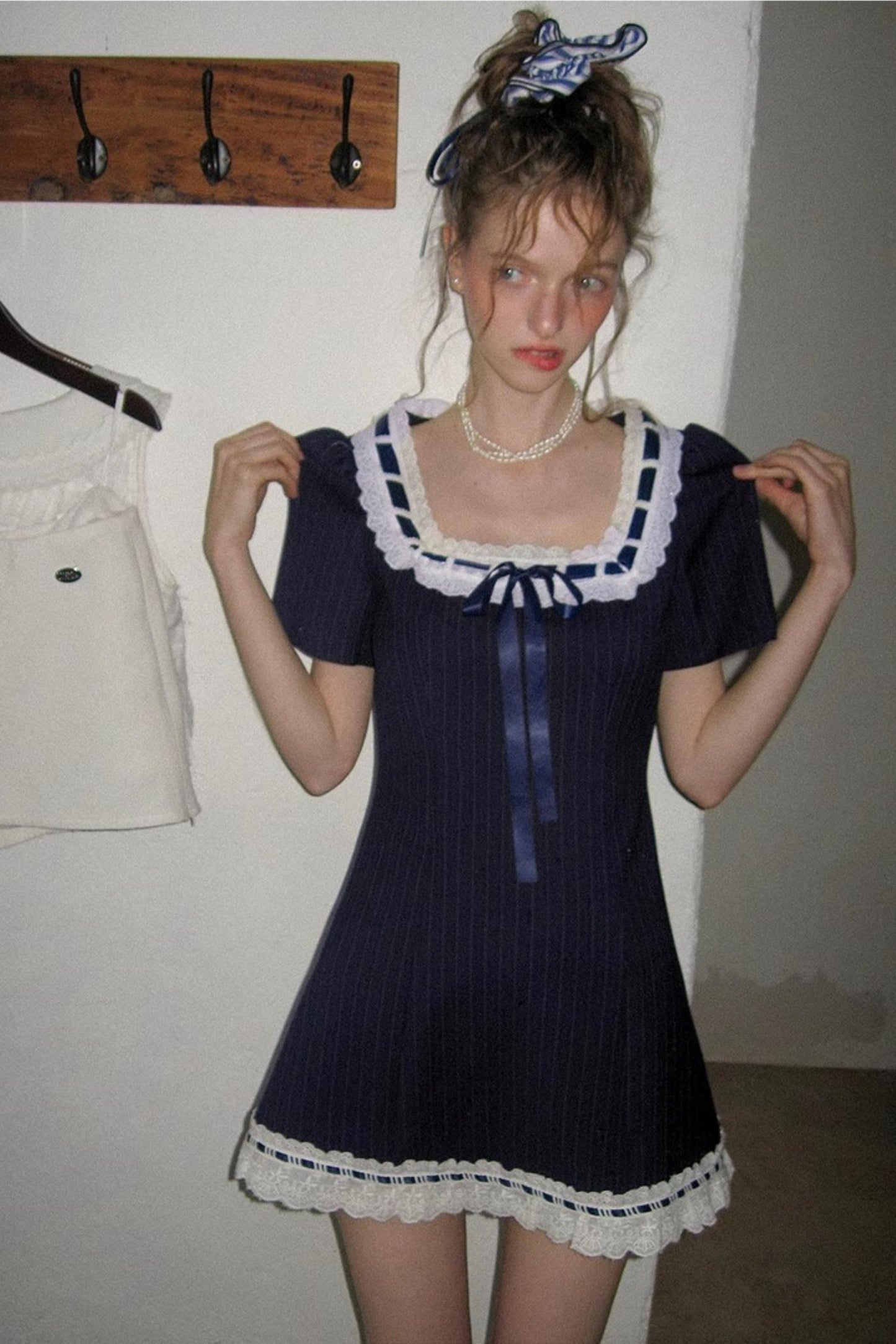 Striped Lace A-line Dress