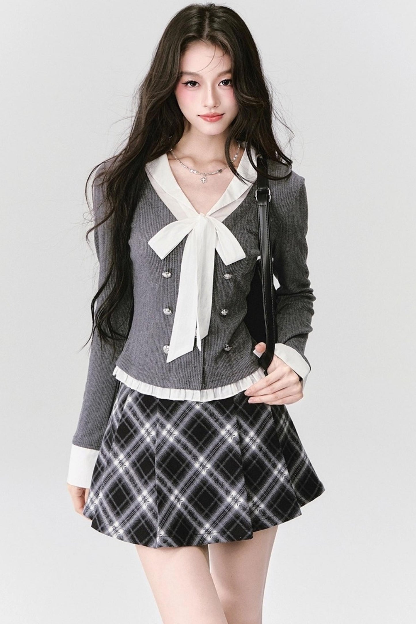 Classic Bow Knitted Top Set-Up