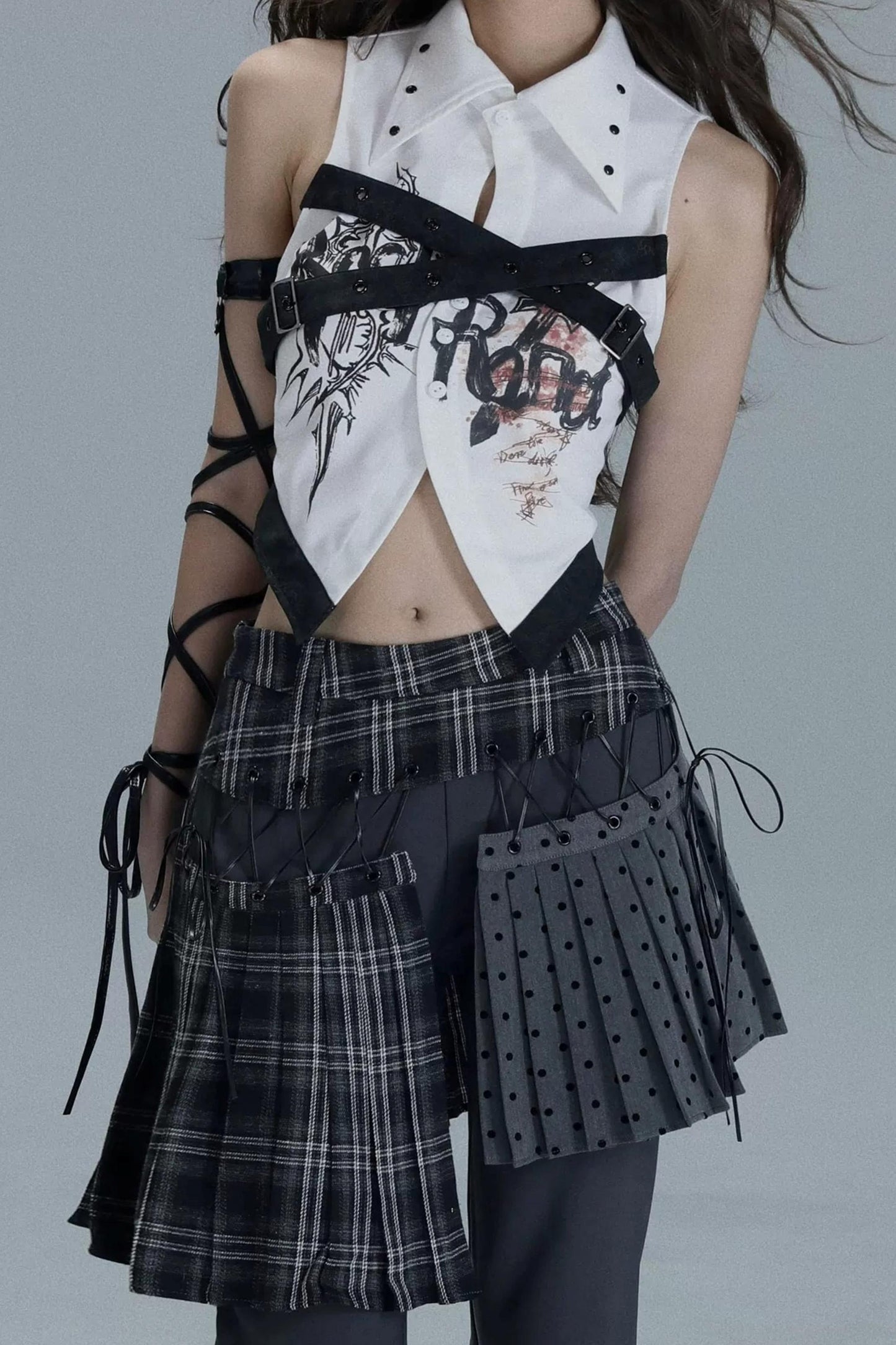 Yaya Print Patchwork Vest