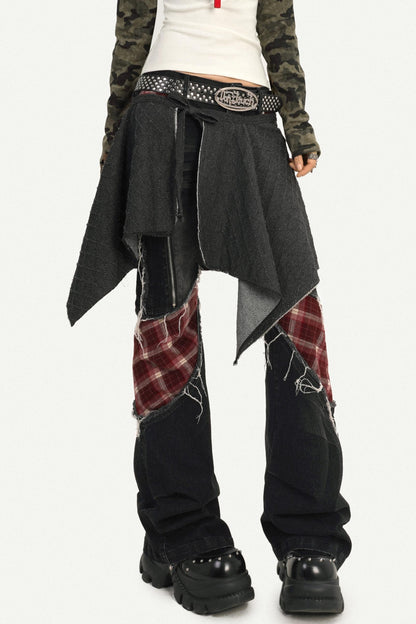 Hot Girl Denim Butt Curtain Skirt