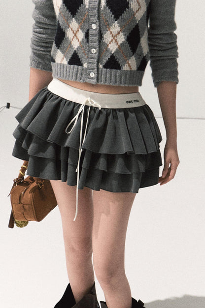 Shrine Plaid Woolen A-Line Skirt