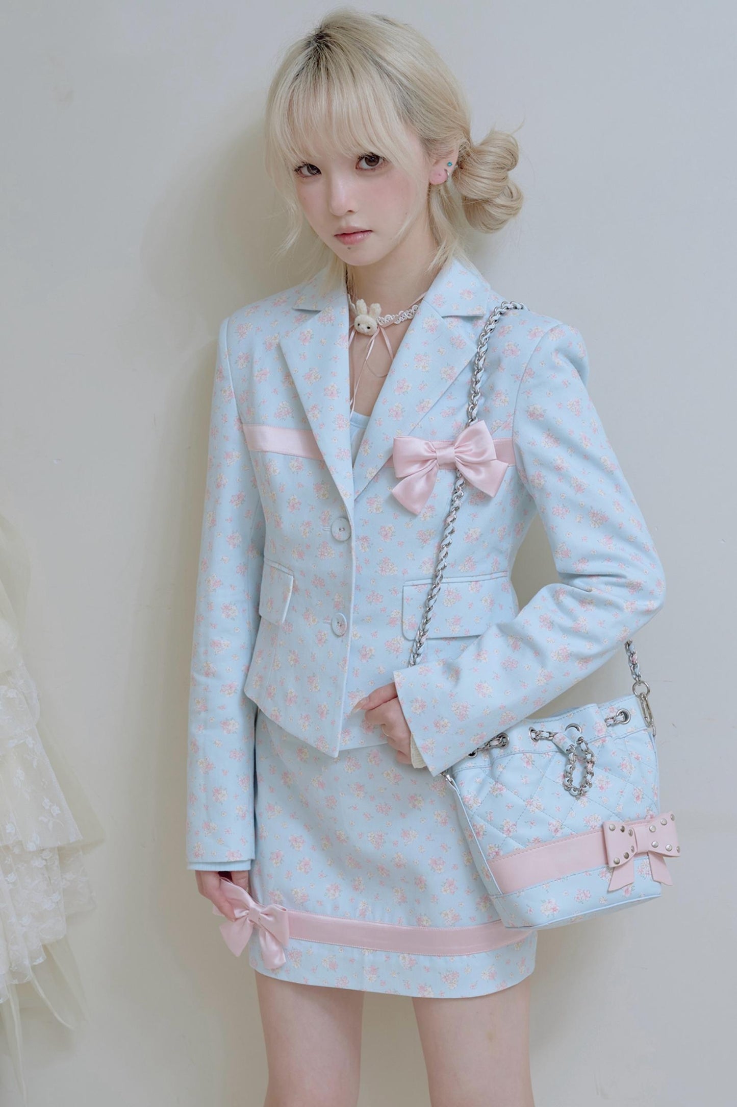 Floral Diamond Bucket Bag