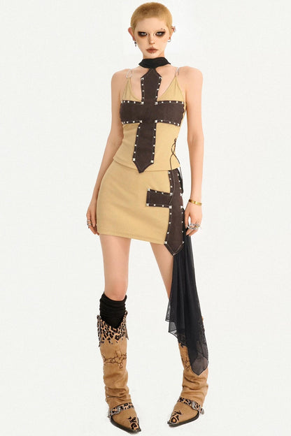 Cross-Stitched Halter Vest Set-Up