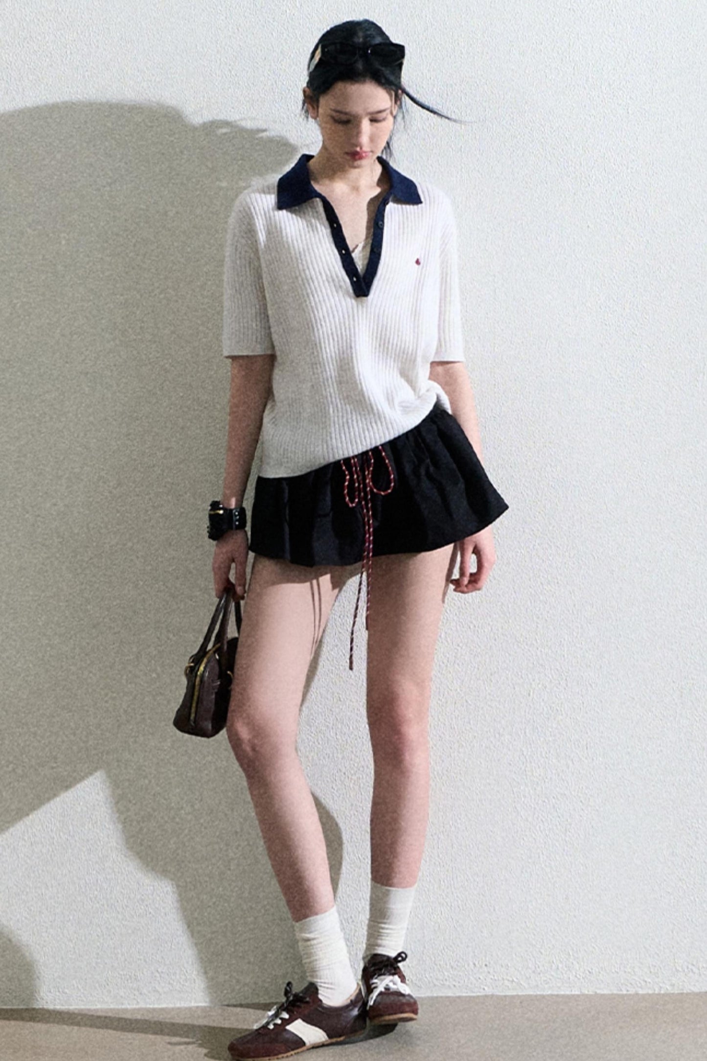 Elegance Polo Knit Top