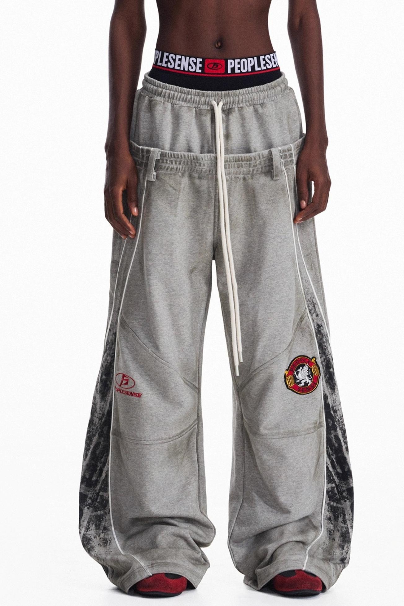 Racing Contrast Wide-Leg Trousers