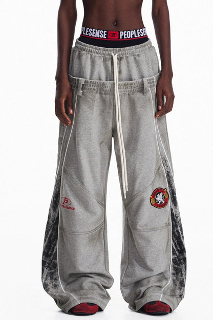 Racing Contrast Wide-Leg Trousers