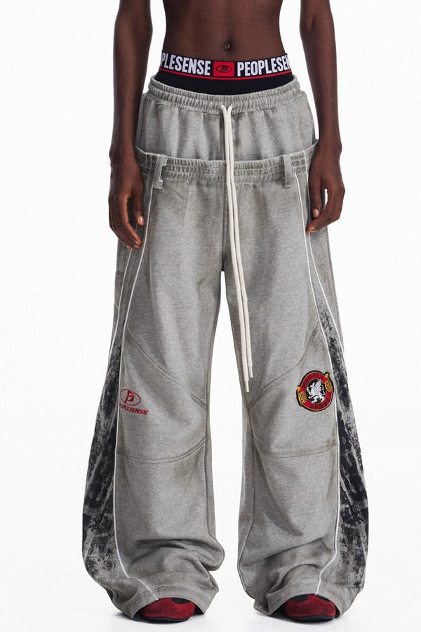 Racing Contrast Wide-Leg Trousers