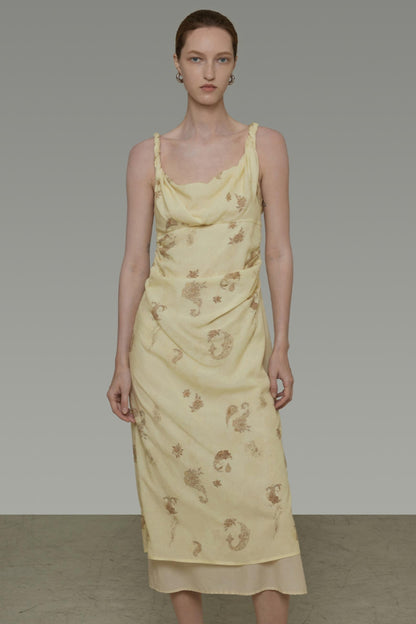 Floral Halter Swing Dress