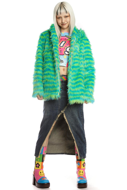 Green Fur Hooded Jacket