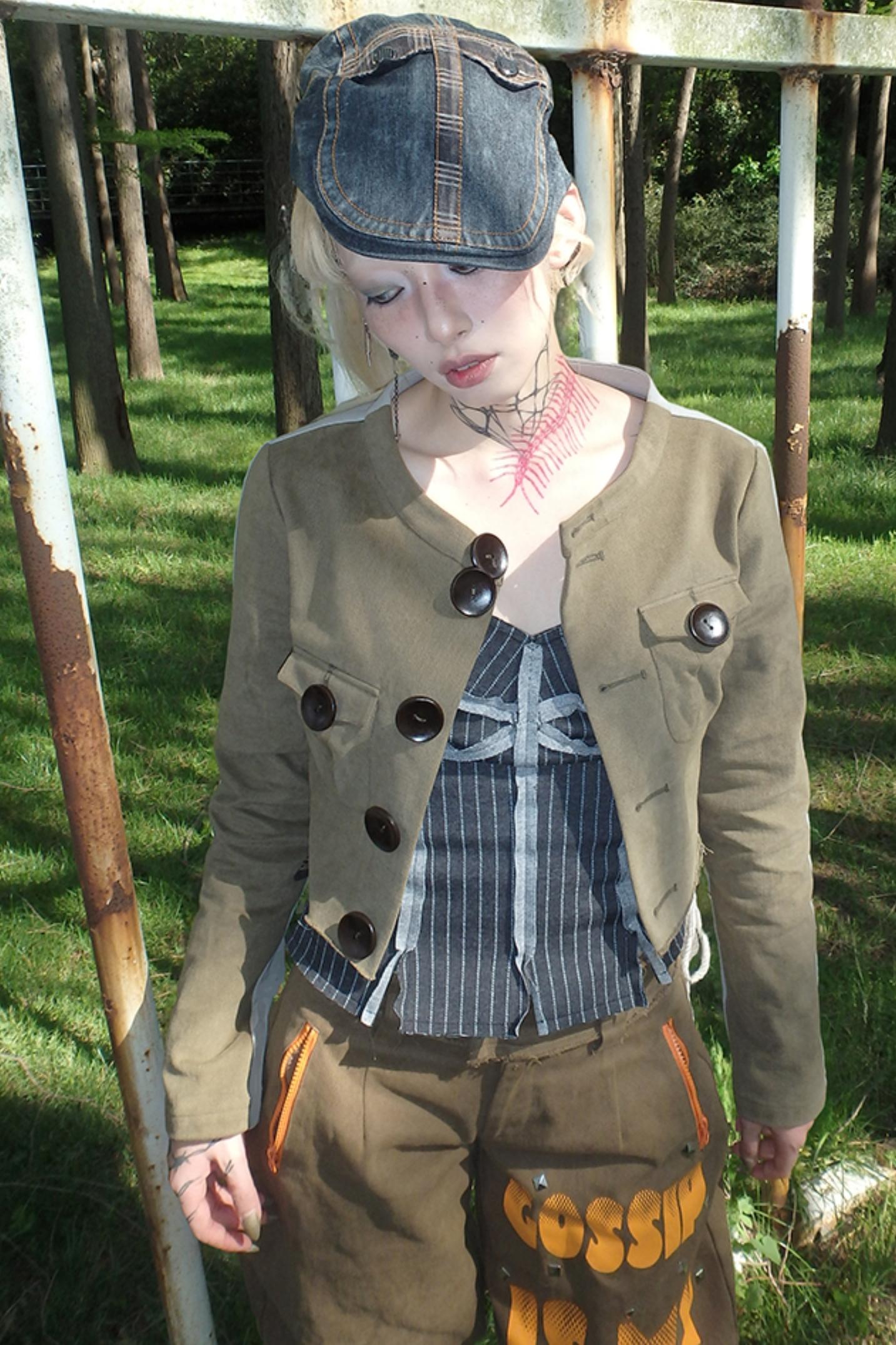 Color-Block Short Jacket