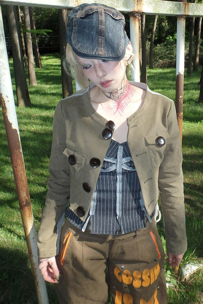 Color-Block Short Jacket