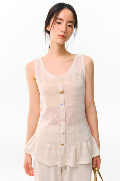 Shards Sequin Ruffled Top