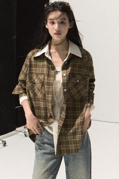 Vintage Striped Texture Two-Piece Shirt