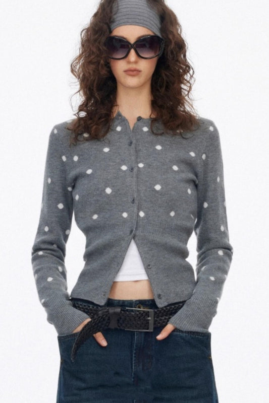 Vintage Polka Dot Slimming Cardigan