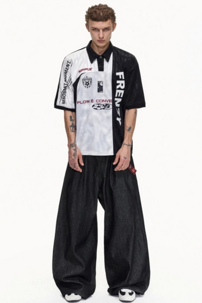 Restructured Jersey Polo Top
