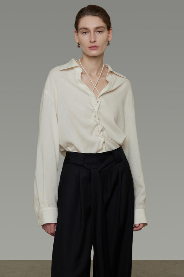 Autumn Cross-Strap Slimming Shirt