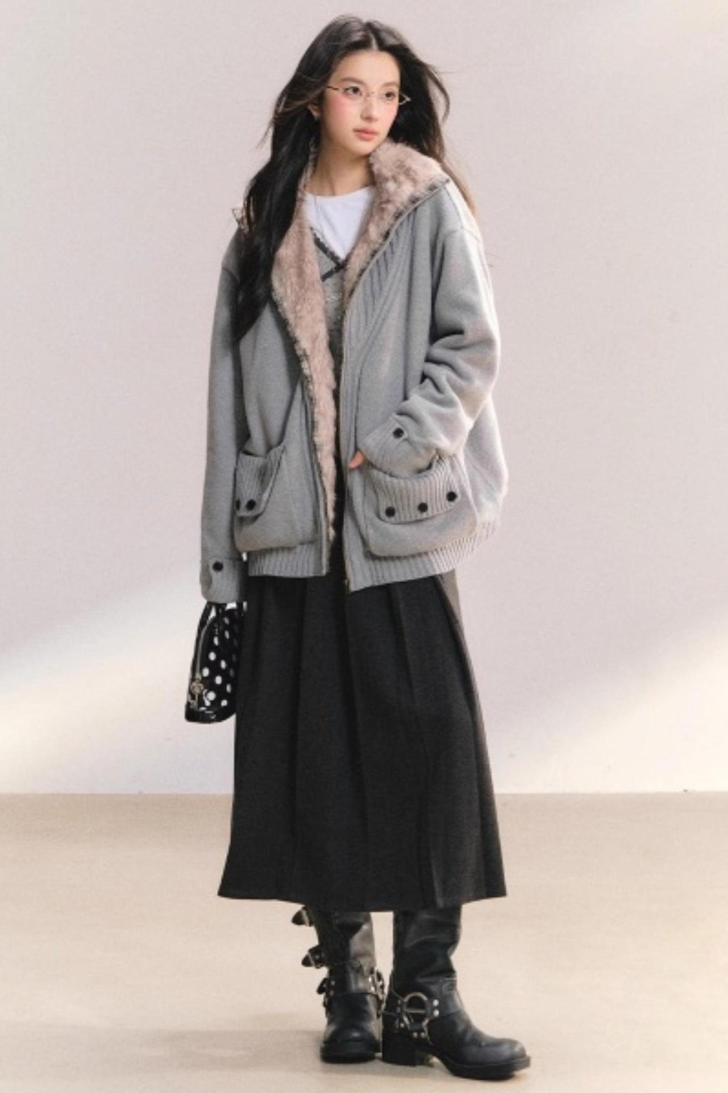 Vintage Woolen A-Line Skirt
