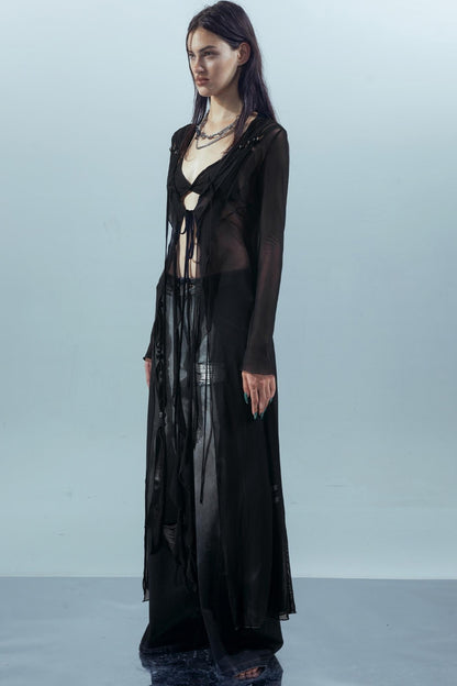 Dreams Beaded Mesh Cardigan