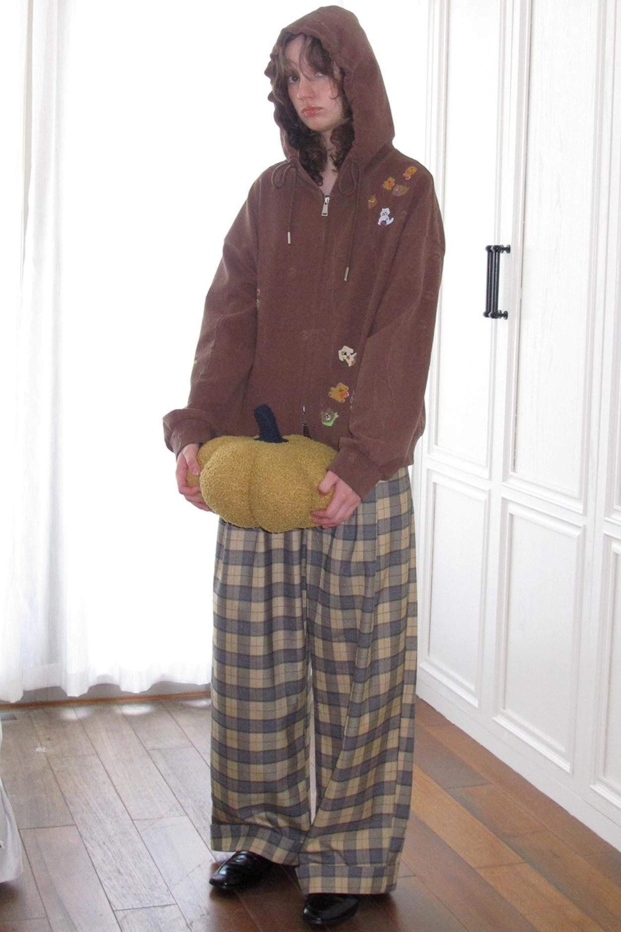 Ceramic Worn Craft Hooded Sweatshirt Coat