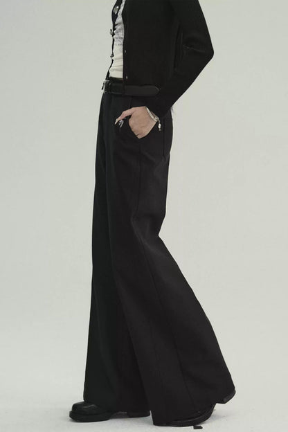 Draped Straight-Leg Commuter Pants