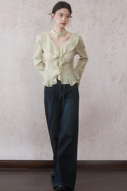 Malt Yellow Ruffle Top